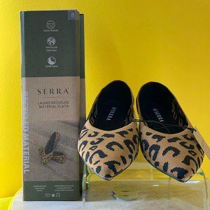 New Serra 8 Ladies Recycled Material Flats Black Cheetah Pointy Toe Machine Wash